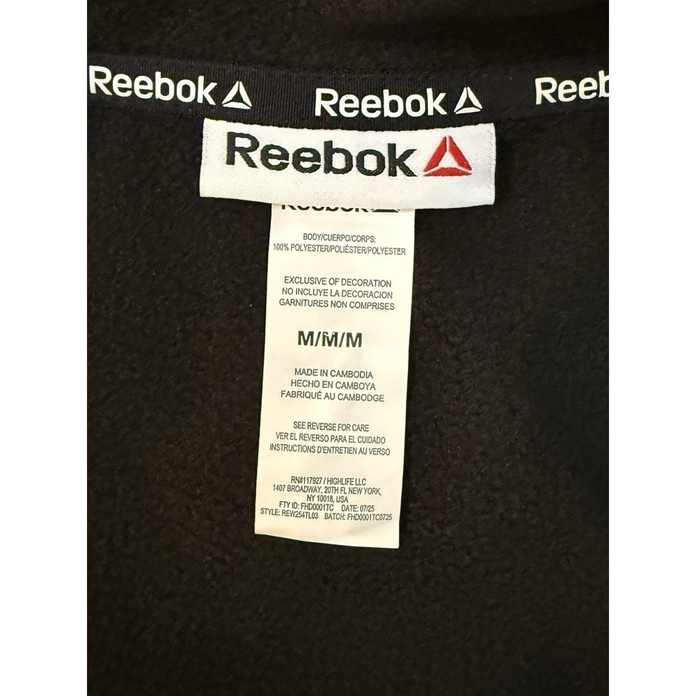 NWT Reebok Black Quarter-Zip Fleece Pullover with Mock Neck‎ - Picture 12 of 14